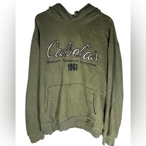 Cabela's Forest Green Pullover Hoodie Sweater Size XL